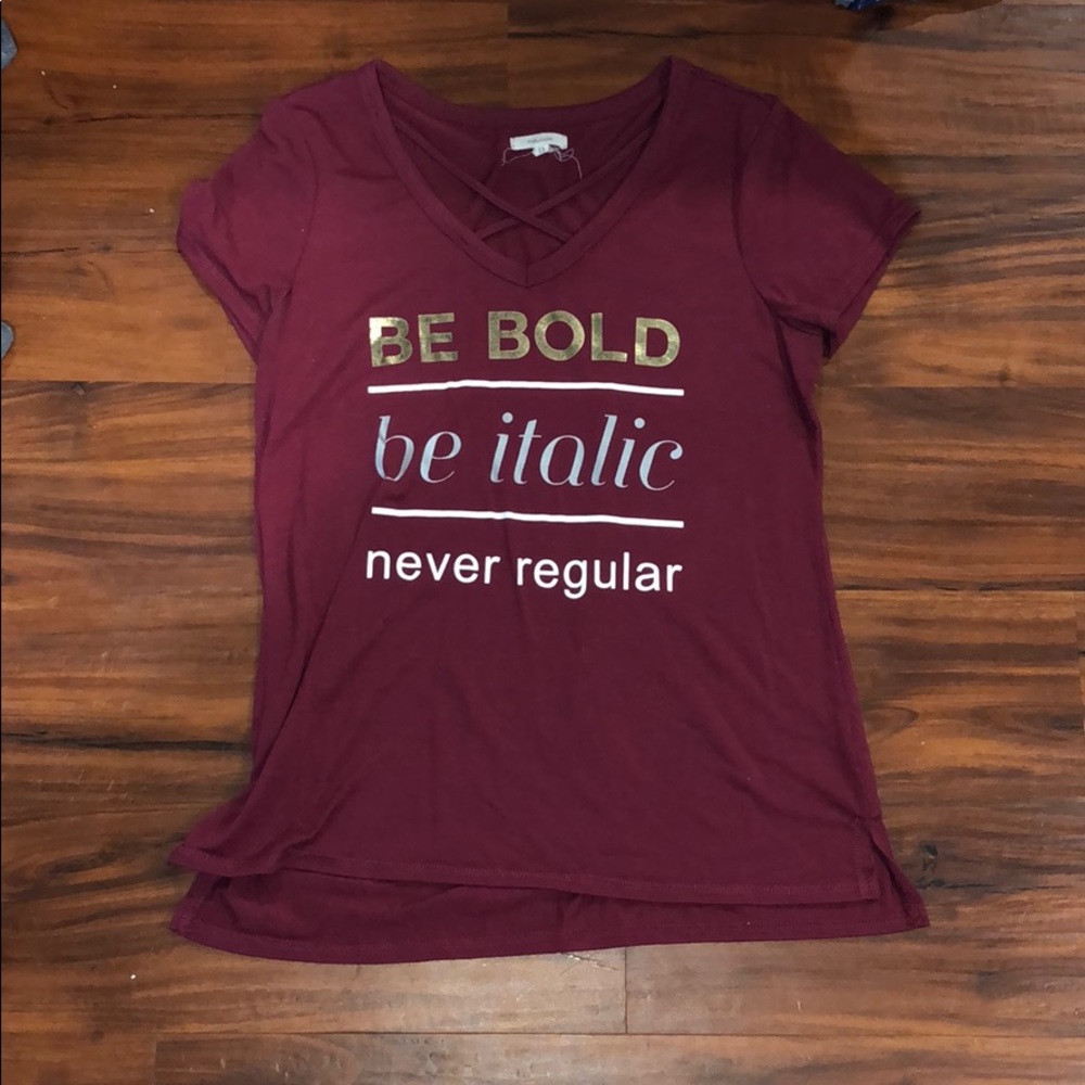 Burgundy t-shirt